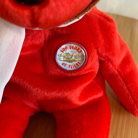 Ty (7) “Bearon”Red (100 Year’s of Flight) Plush Stuffed Animal Bear - Picture 3 of 10